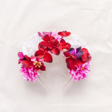 statement flower crown red cream spring racing spring races headband flower fascinator bohemian